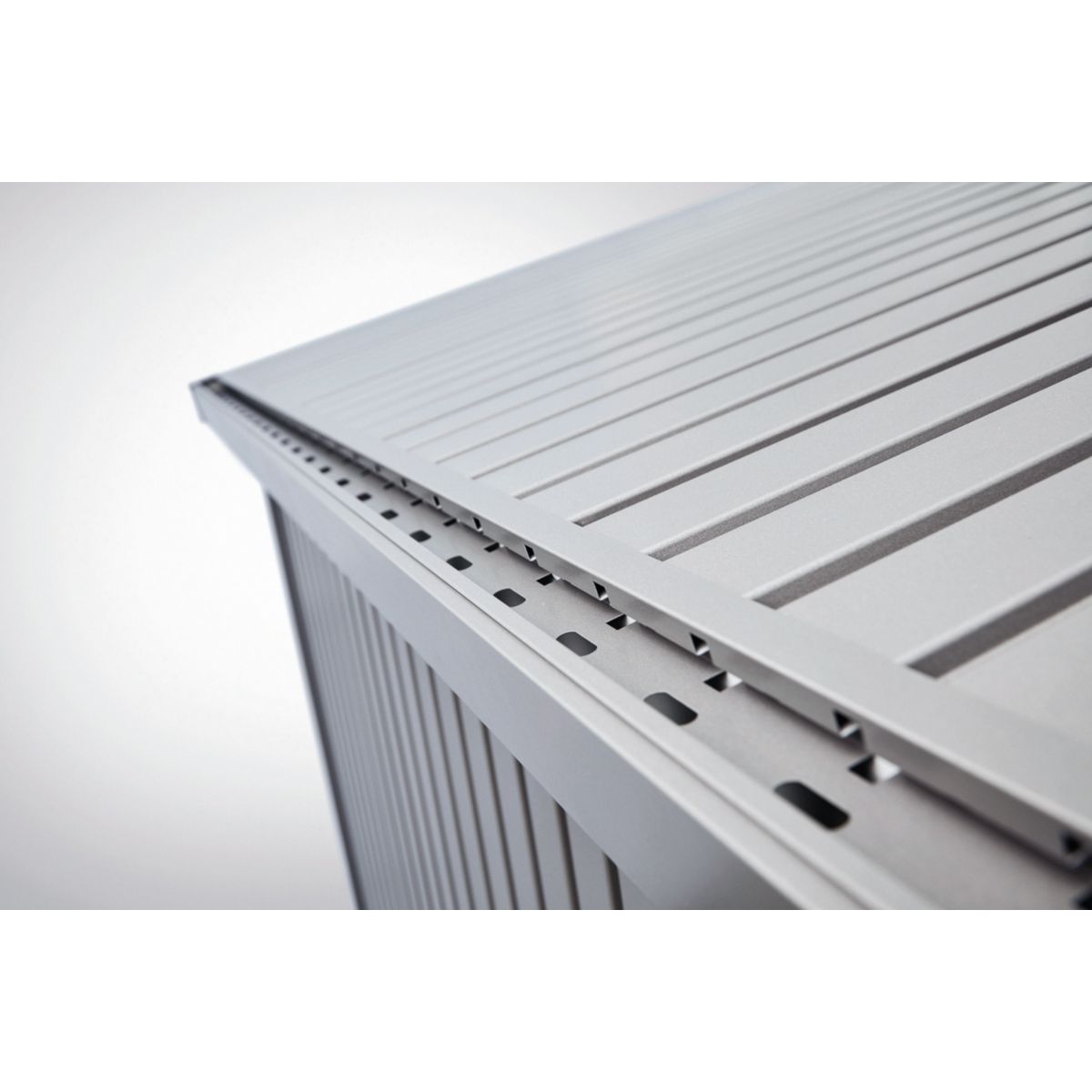 Biohort Gerätehaus Panorama Gr. P2 silber-metallic mit Doppeltür Bild 2