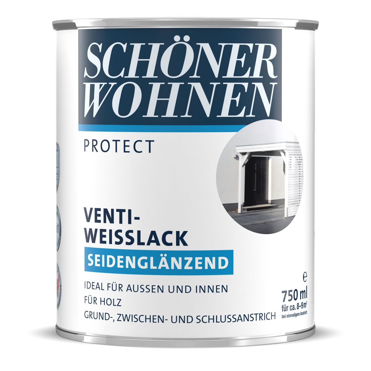 Schöner Wohnen Farbe Venti-Weißlack Protect seidenglänzend 750 ml