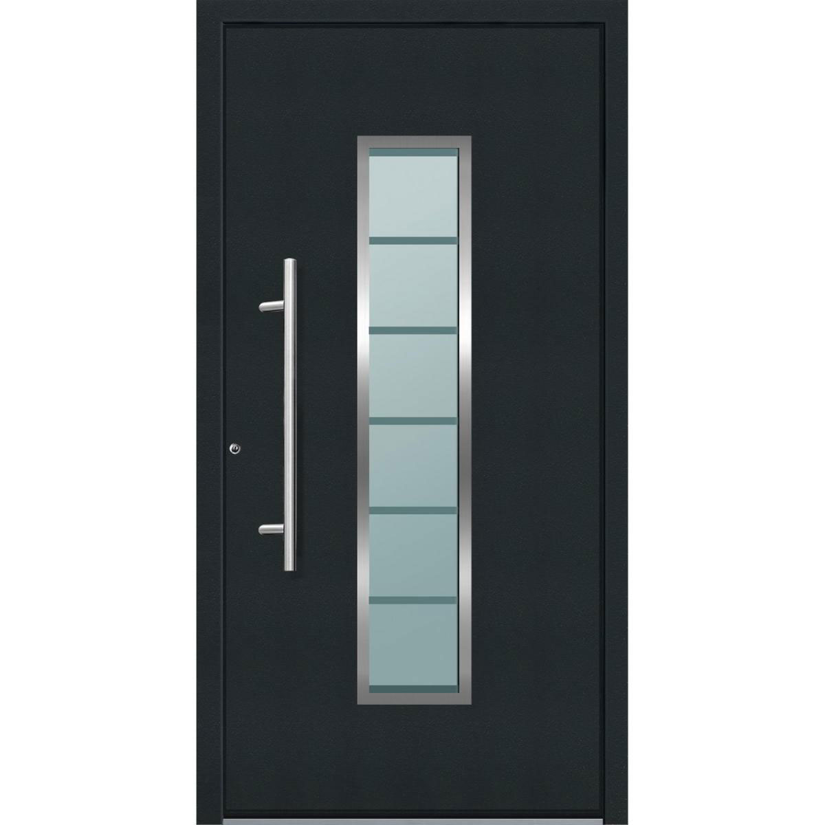 Aluminium Sicherheits-Haustür Bergamo Superior 60 mm anthrazit 100 x 210 cm Anschlag links inkl Griffset Bild 1