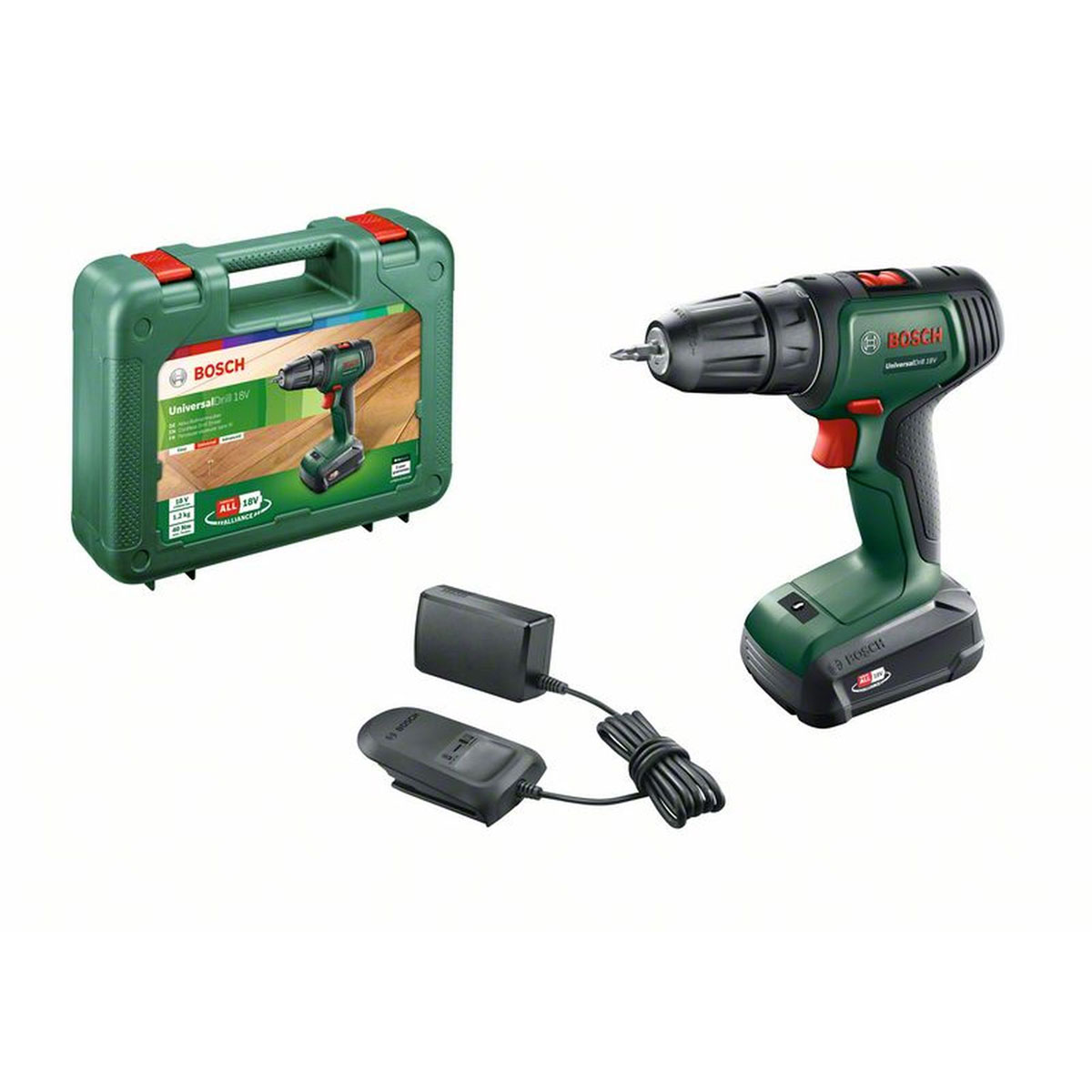 Bosch   Akku-Bohrschrauber-Set UniversalDrill 18V 1x 1,5Ah Akku 4-teilig Bild 1