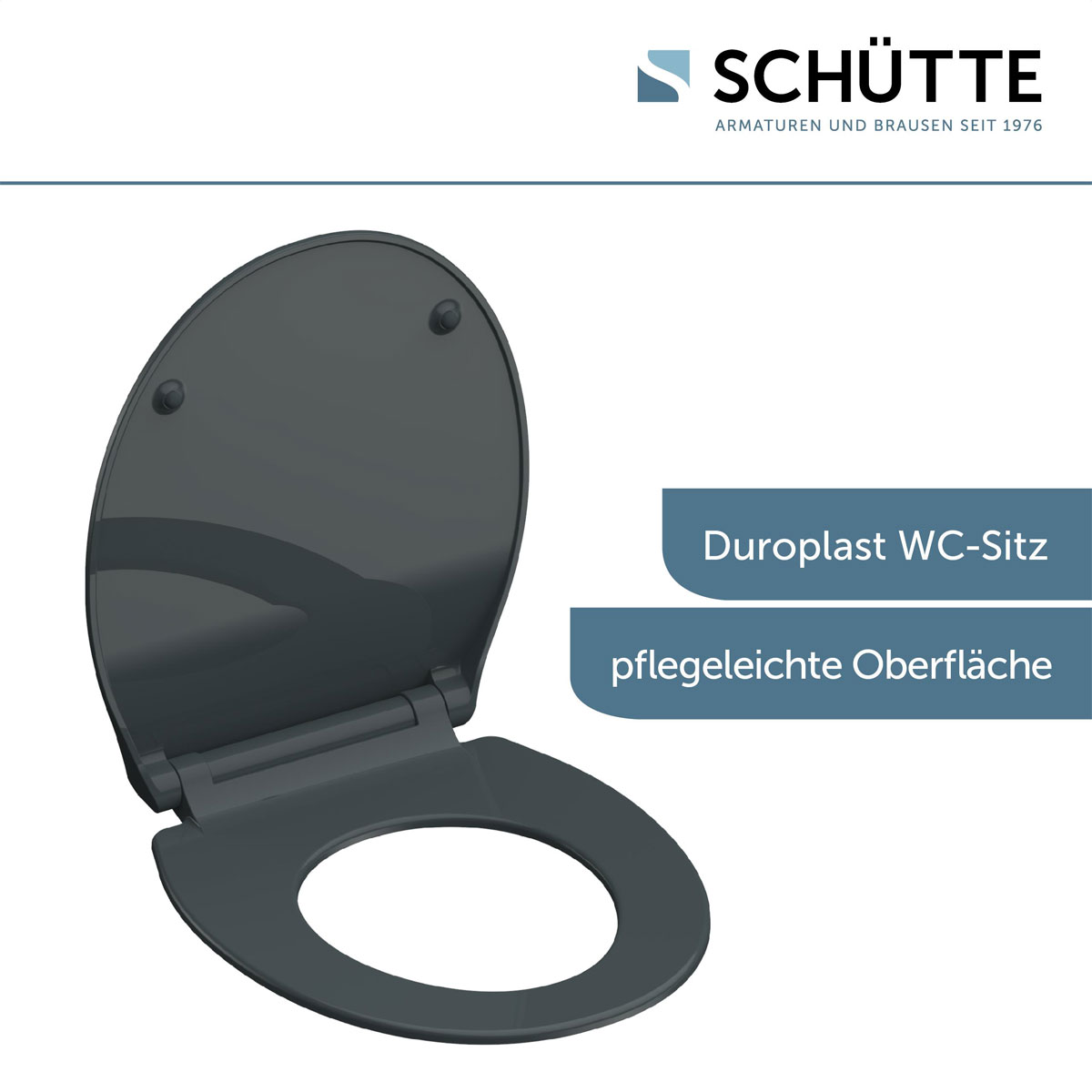 Schütte Duroplast WC-Sitz SLIM ANTHRAZIT mit Absenkautomatik und Schnellverschluss Bild 3