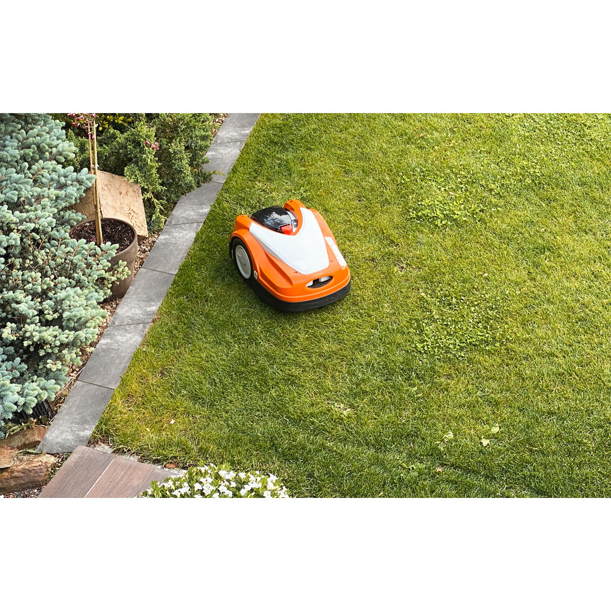 Robotermähkante anthrazit-meliert 37,7 x 27,5 x 19,5