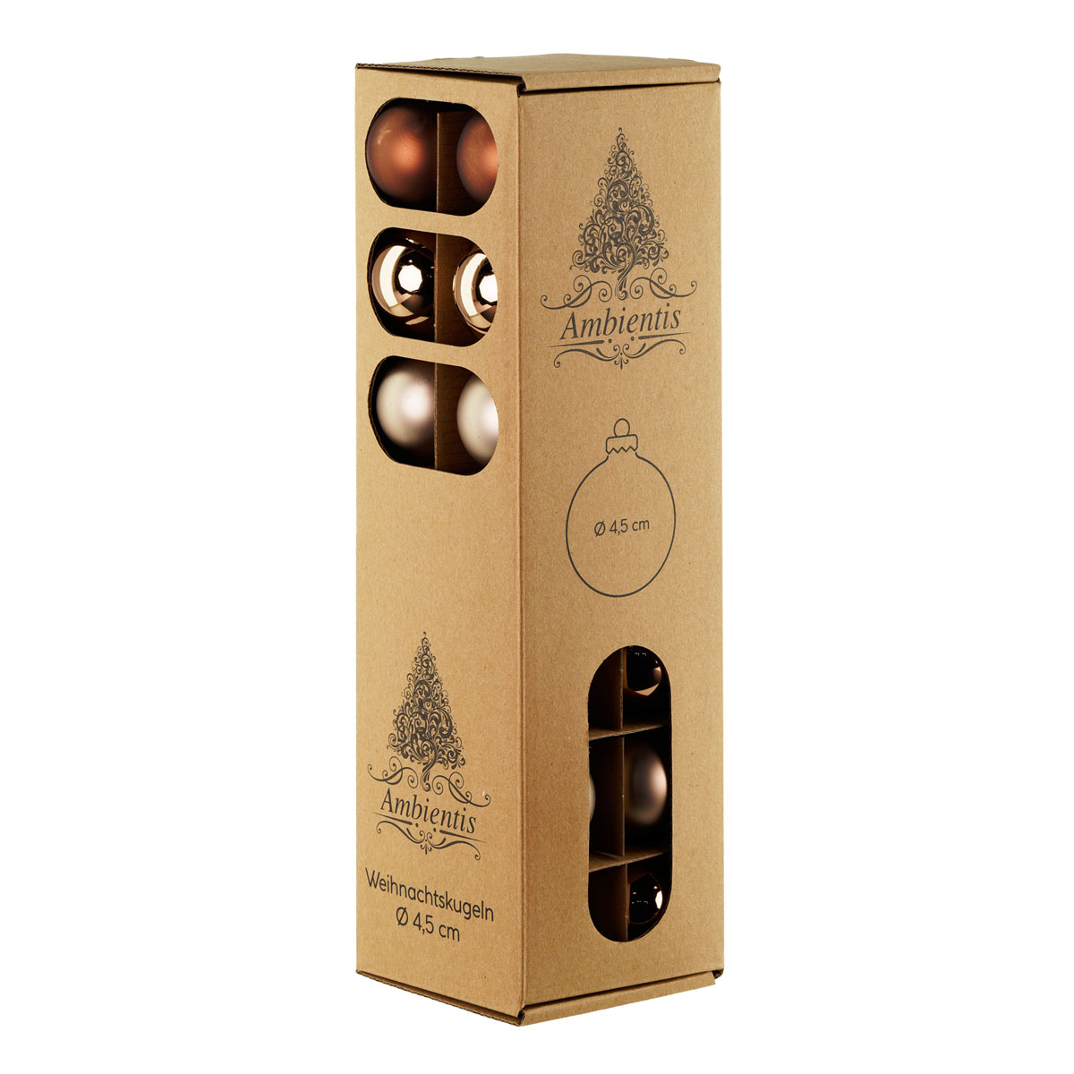 Ambientis Glaskugeln 4,5 cm braun champagner Mix Bild 3