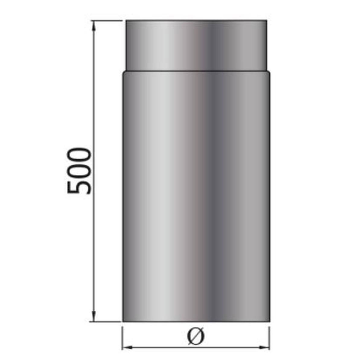 MyFireTool  Rauchrohr 500 mm Ø 120 mm schwarz 2 mm