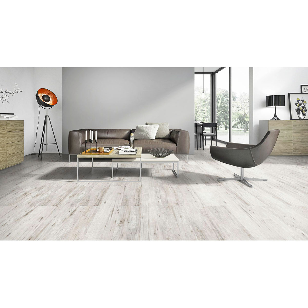 Specht  Laminatboden Classic Ruester weiß 128,6 x 19,4 cm Bild 4