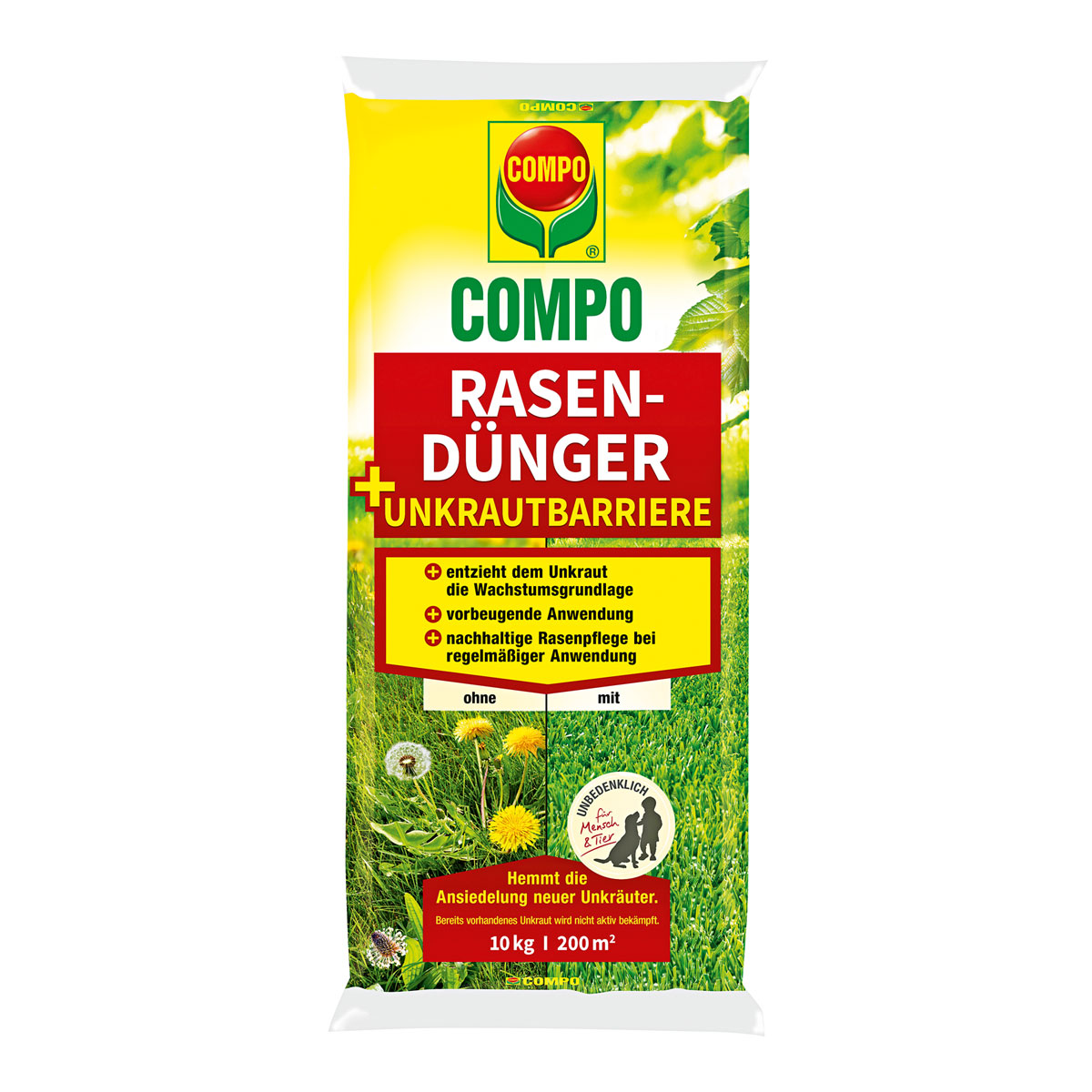 Compo Rasendünger und Unkrautbarriere 10 kg