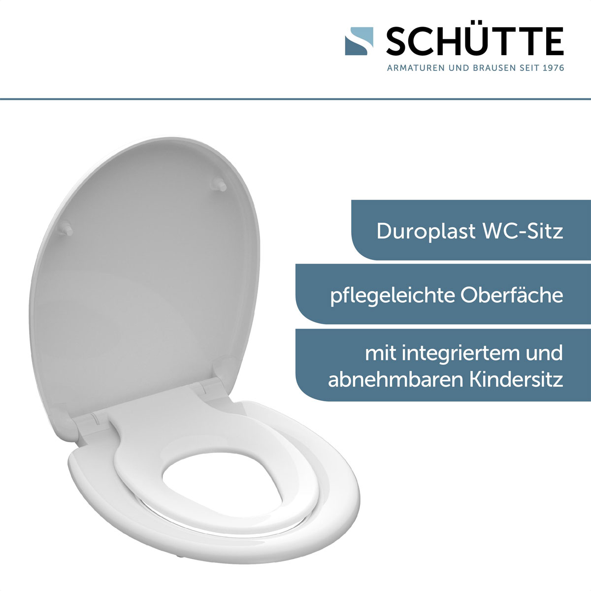 Schütte Duroplast WC-Sitz FAMILY WHITE mit Absenkautomatik und Schnellverschluss Bild 2
