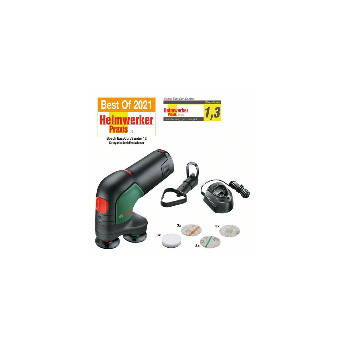Bosch   Akku-Tellerschleifer und Polierer-Set EasyCurvSander 12 mit Akku 17-teilig Bild 1
