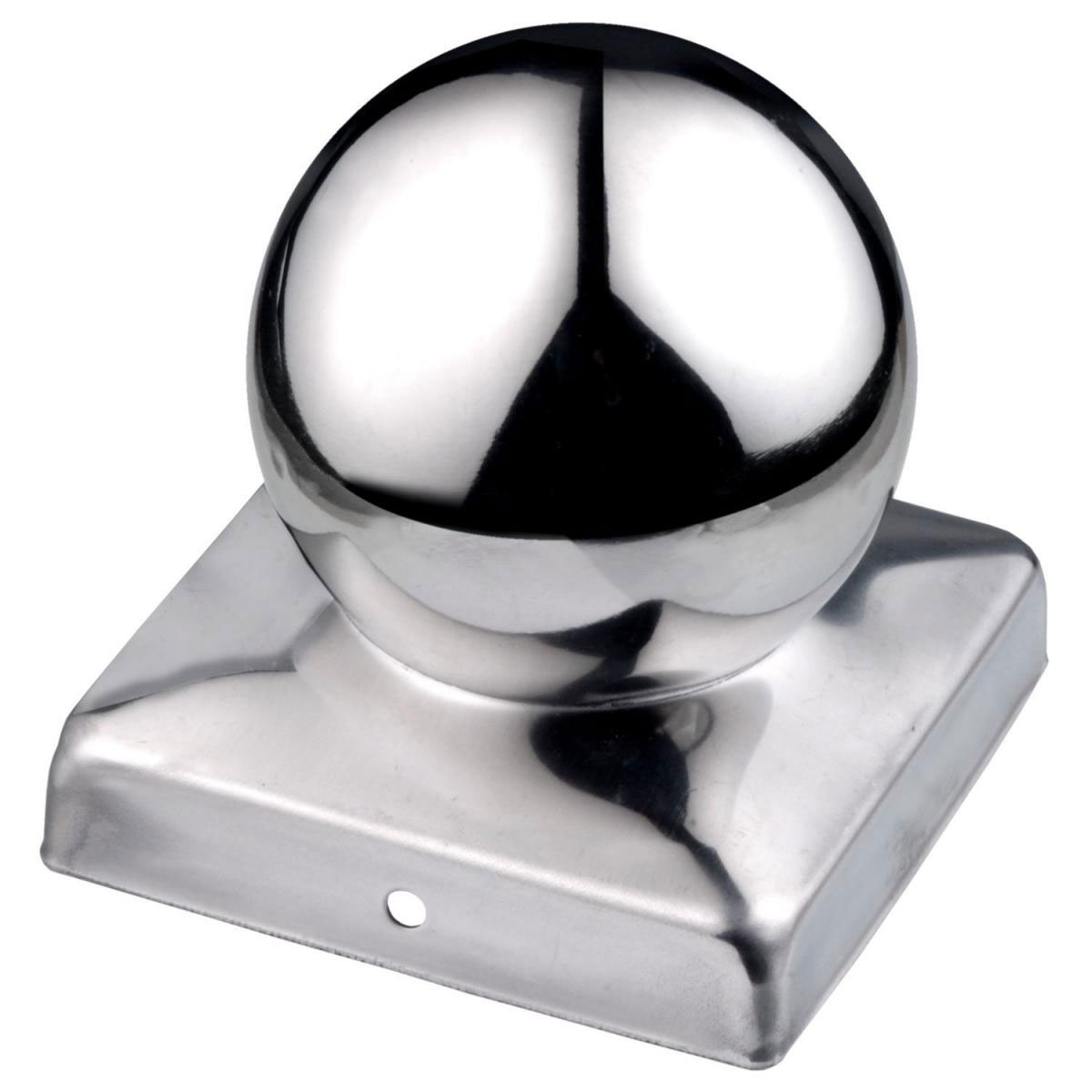 Connex Pfostenkappe Niro mit Kugel 9 x 9 cm matt