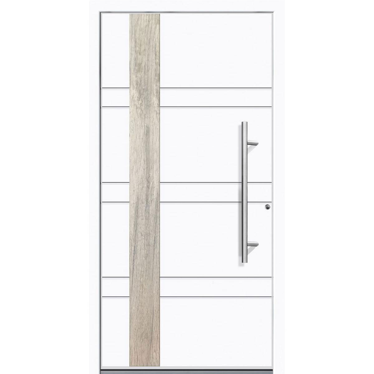 Aluminium Sicherheits-Haustür Monza Superior 60 mm weiß 110 x 210 cm Anschlag rechts inkl Griffset