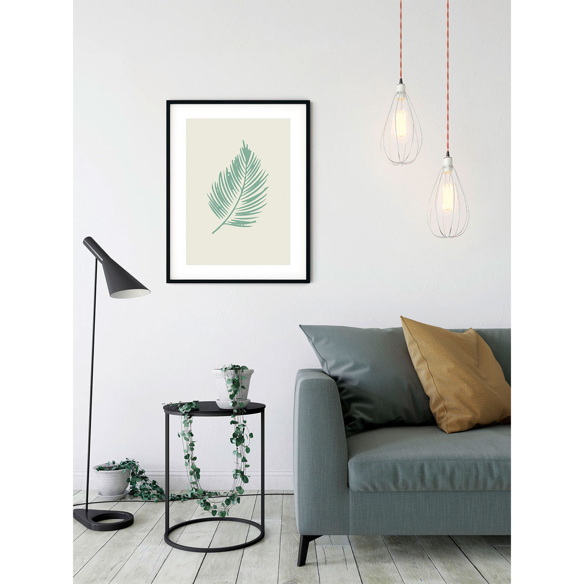 Komar  Wandbild Winter Tropics Black Panther Palm Leaf 50x70 cm