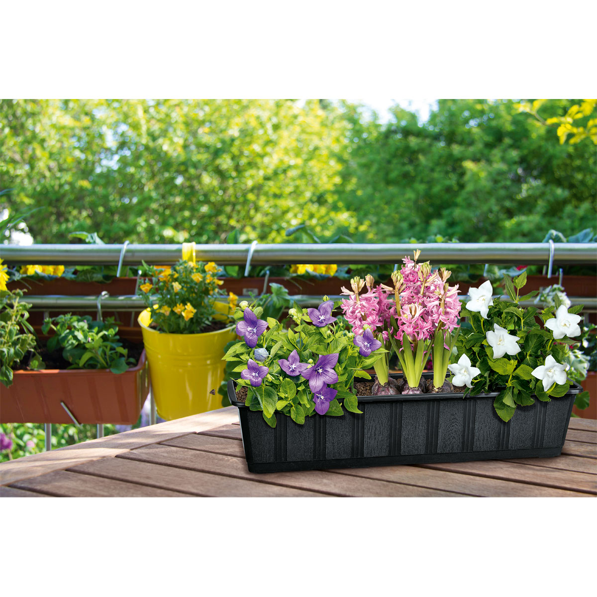 Geli Blumenkasten Aqua-Green plus braun 80 cm Bild 4