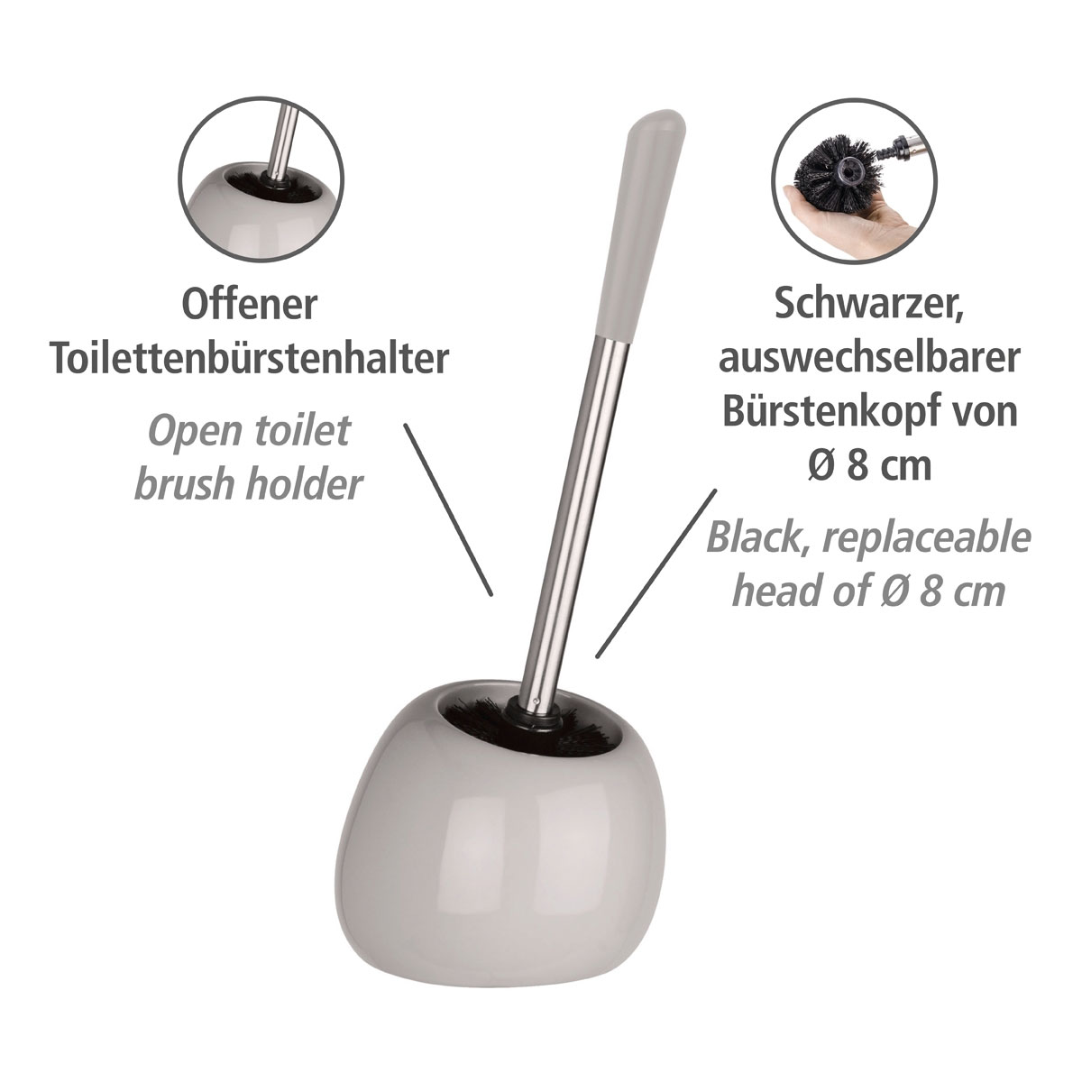 Wenko  WC-Garnitur Polaris Pastel Grey aus hochwertiger Keramik Bild 2