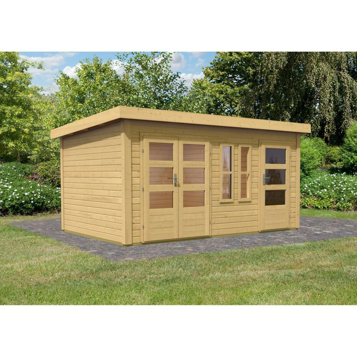 Karibu Gartenhaus Schönbuch 1/2 naturbelassen 426 x 276 x 228 cm Bild 2