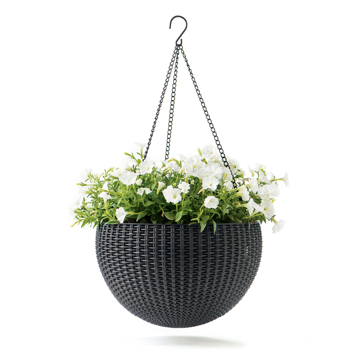 Haveson  Rattan-Pflanzampel Durchmesser 35 cm anthrazit Bild 1