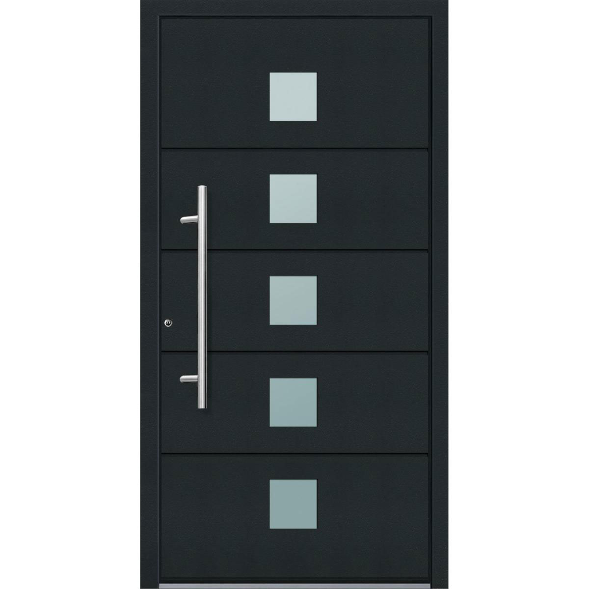 Aluminium Sicherheits-Haustür Tarent Superior 60 mm anthrazit 110 x 210 cm Anschlag links inkl Griffset