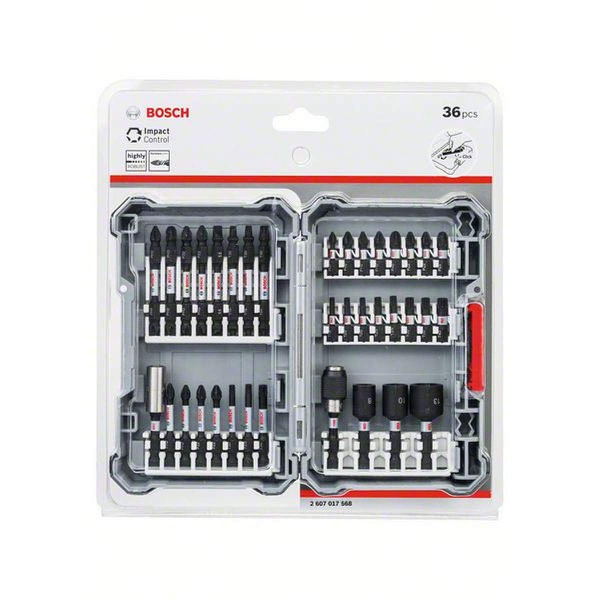 Bosch Pick and Click Impact Control SDB und Steckschlüssel 36-teilig