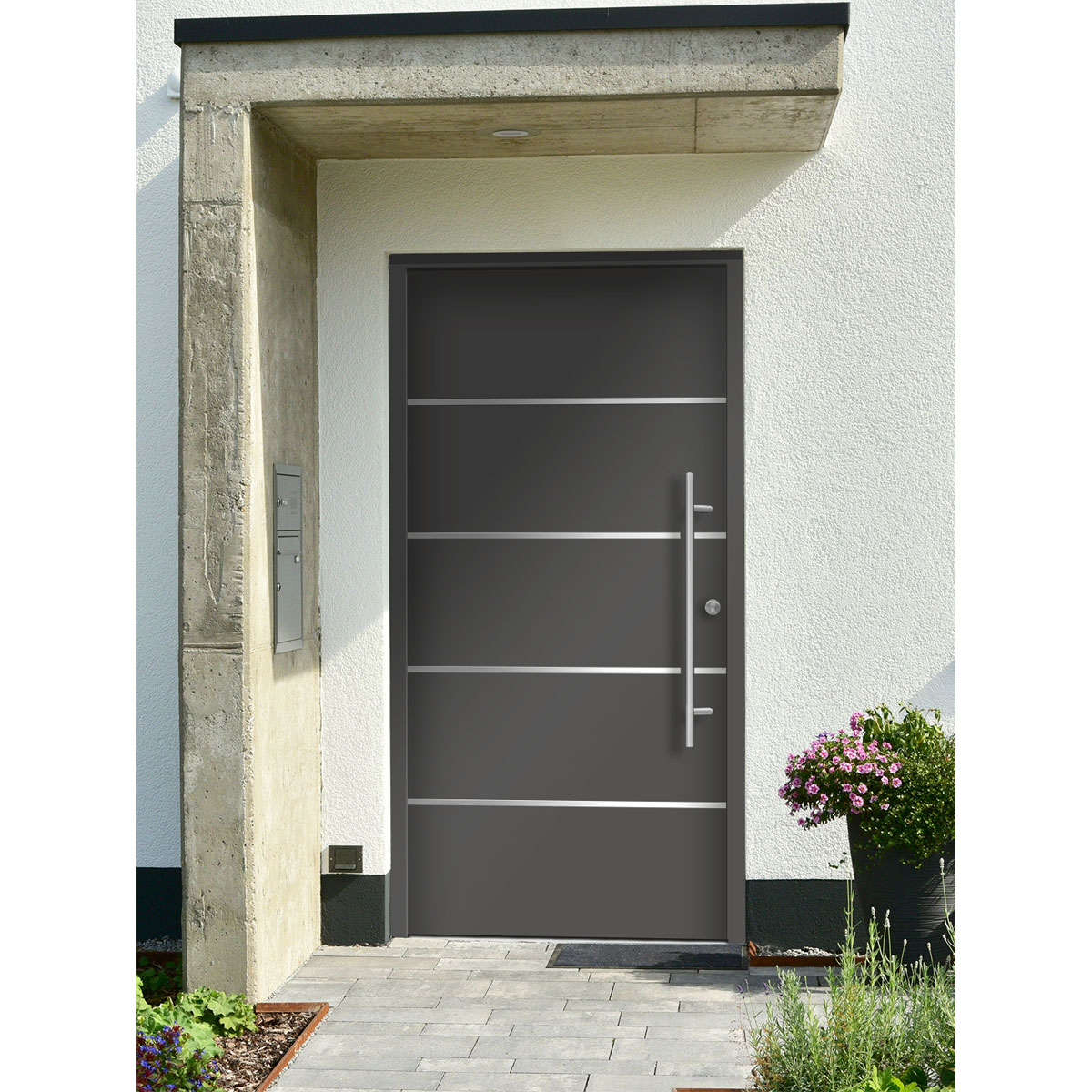 SplenDoor  Premium-Haustür Passivedoor Visby energiesparend anthrazit 110 x 210 cm rechts Bild 2