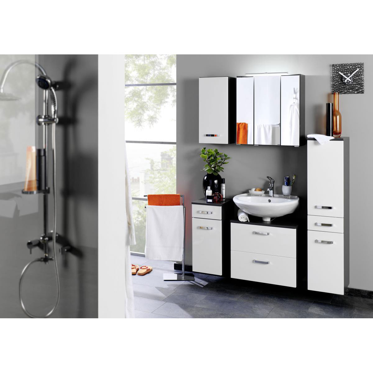 HELD Unterschrank 30 graphitgrau-weiß 1Tür 1Auszug Softclose Bild 2