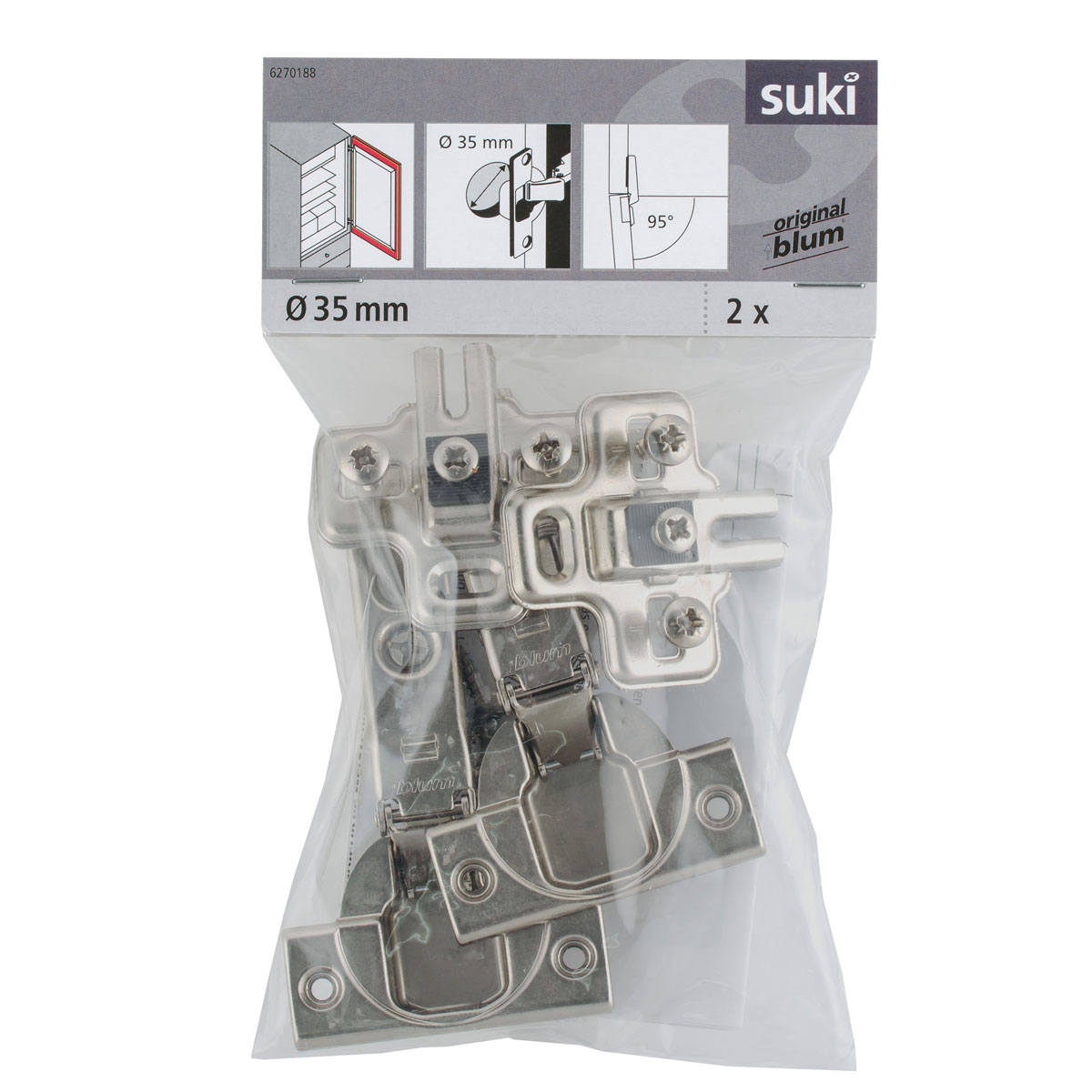 Suki Topfscharnier für Kühlschranktür 3,5 cm 2 Stück Bild 1