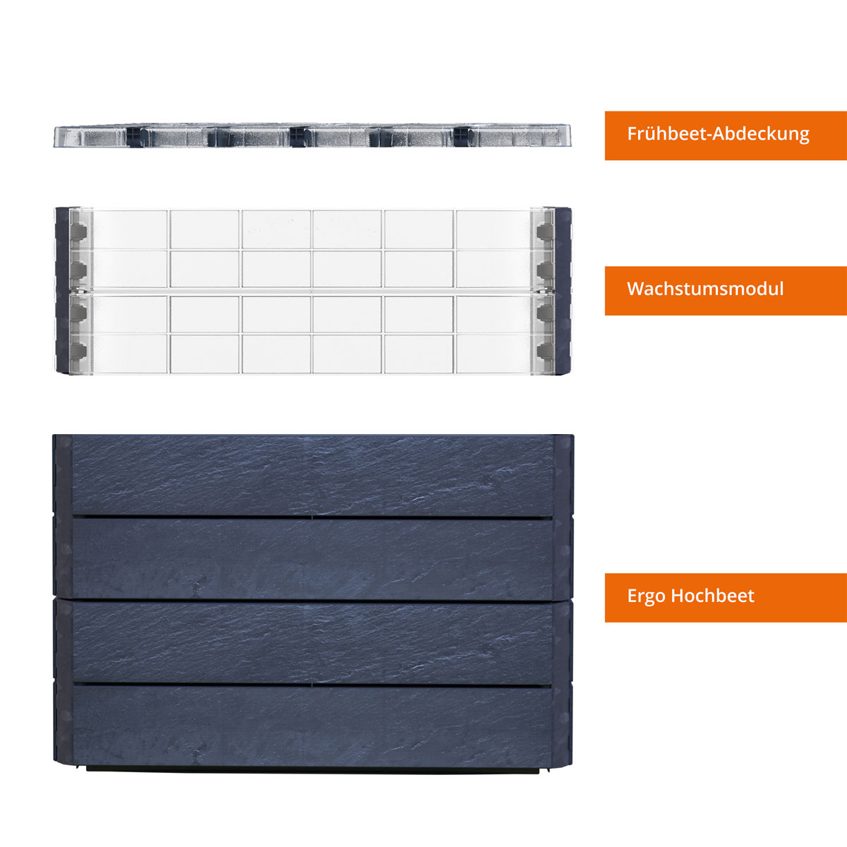 Garantia  Hochbeet Ergo Quadro TurboPlus L 80 Stone, inkl. FLORA Wassersparsystem Bild 2