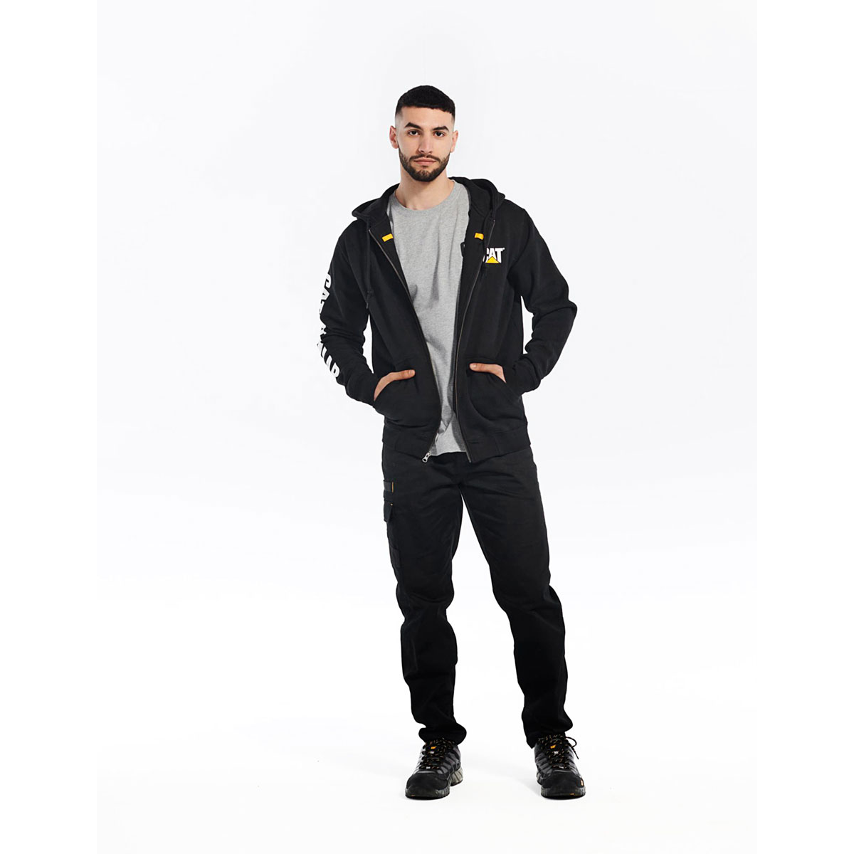 CAT Zip Hoodie Banner schwarz Gr. M Bild 3