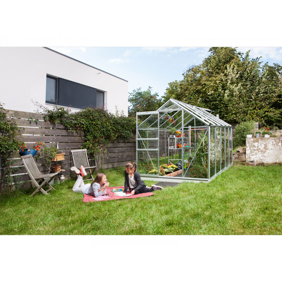 Vitavia Gewächshaus Venus 6200 ESG 6,2m² 3 mm Einscheibensicherheitsglas silber Bild 4