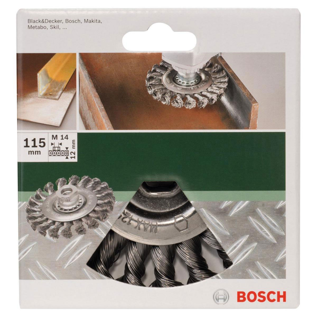 Bosch  DIY Scheibenbürste gezopfter Draht Durchmesser 115 mm M14 Bild 2