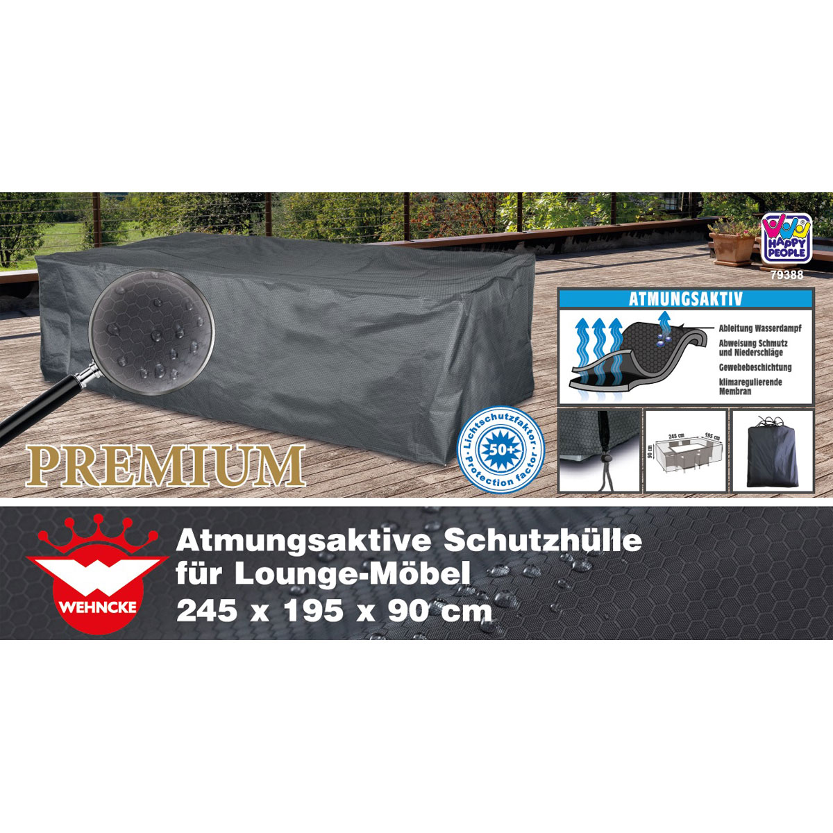 Atmungsaktive Schutzhülle für Lounge-Möbel 245x195x90 cm Bild 2