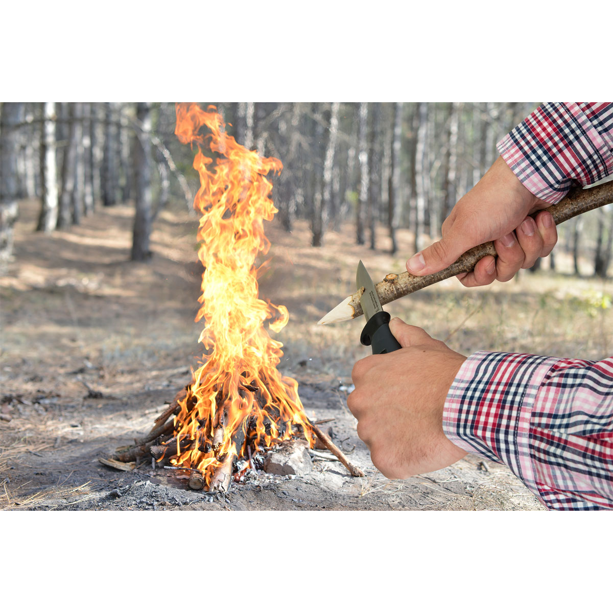 Wolfcraft  Outdoormesser mit glatter Klinge und Köcher Bild 2