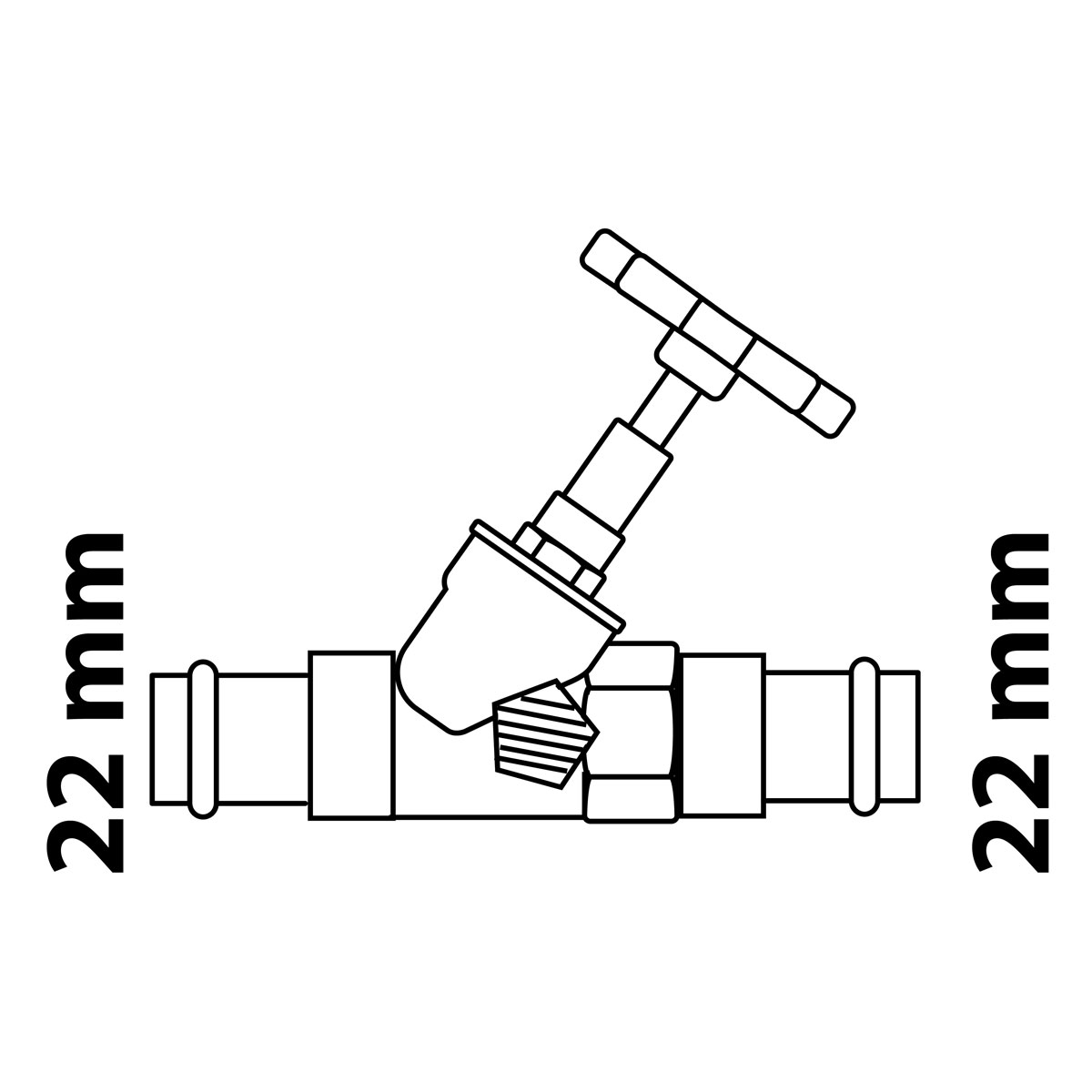 Kirchhoff Schraegsitzventil 22 mm mit Entleerung V-Press Bild 4