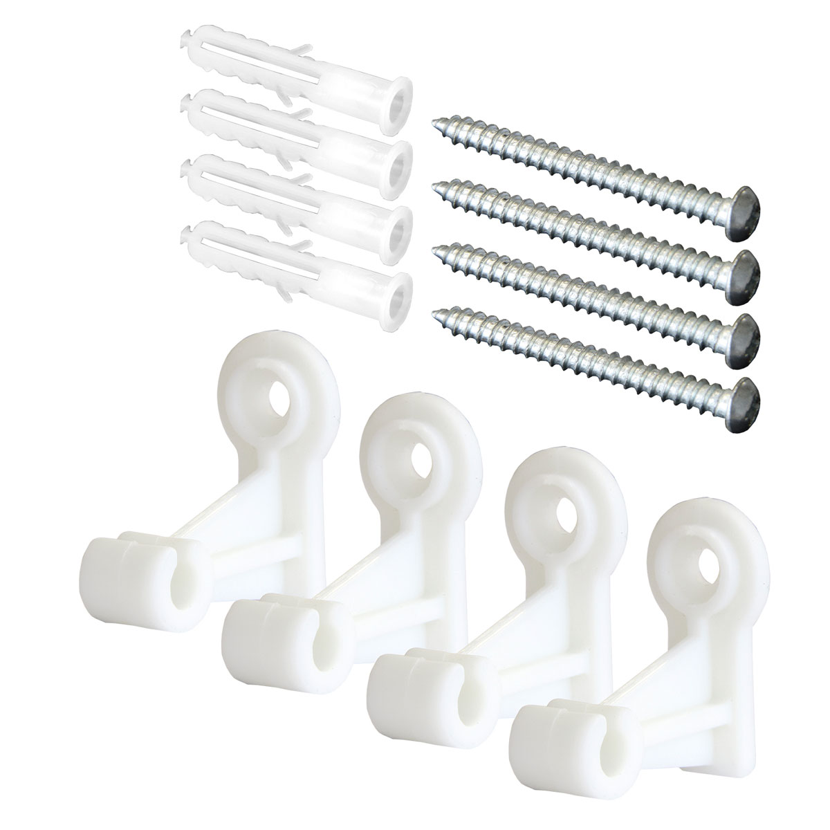 Dübel und Halter weiß 4 Stück