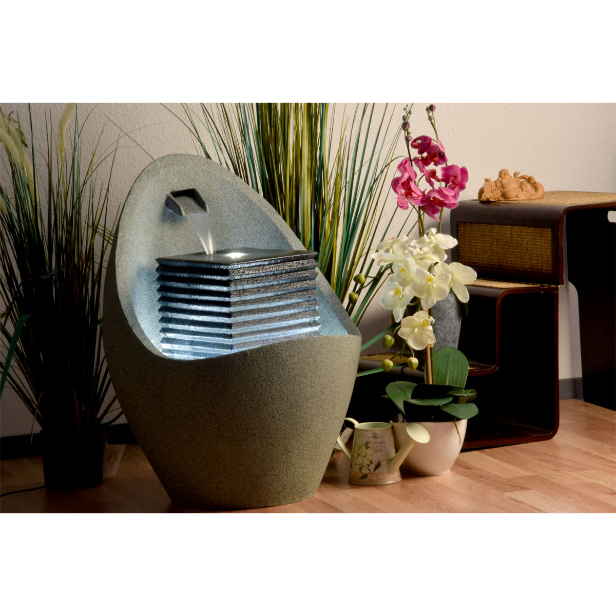 dobar XL Design-Gartenbrunnen 46,5 x 63,5 x 46,5 cm grau Bild 4