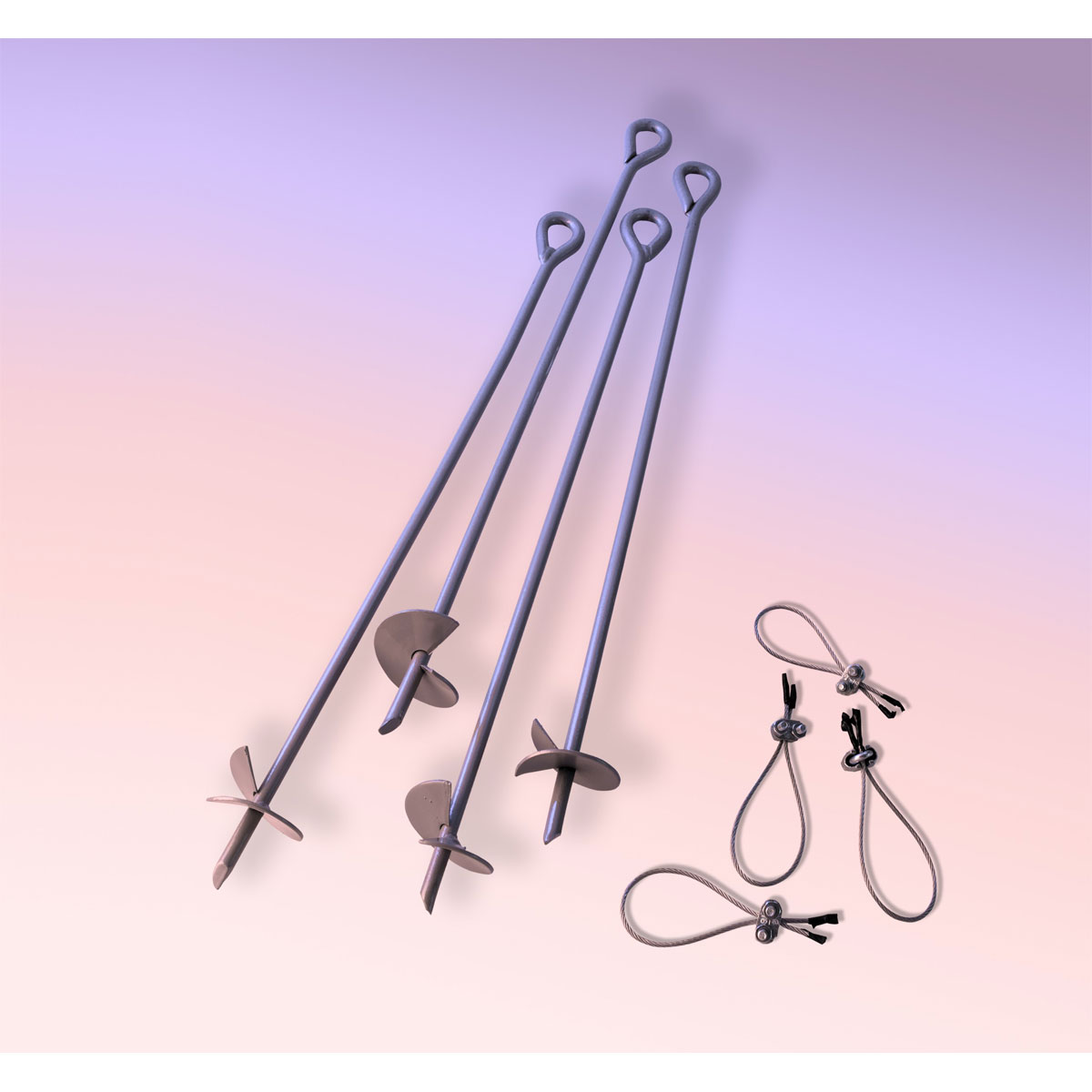 ShelterLogic Weidezelt Zubehör Bodenanker 4 Stück 69cm Silber Bild 2