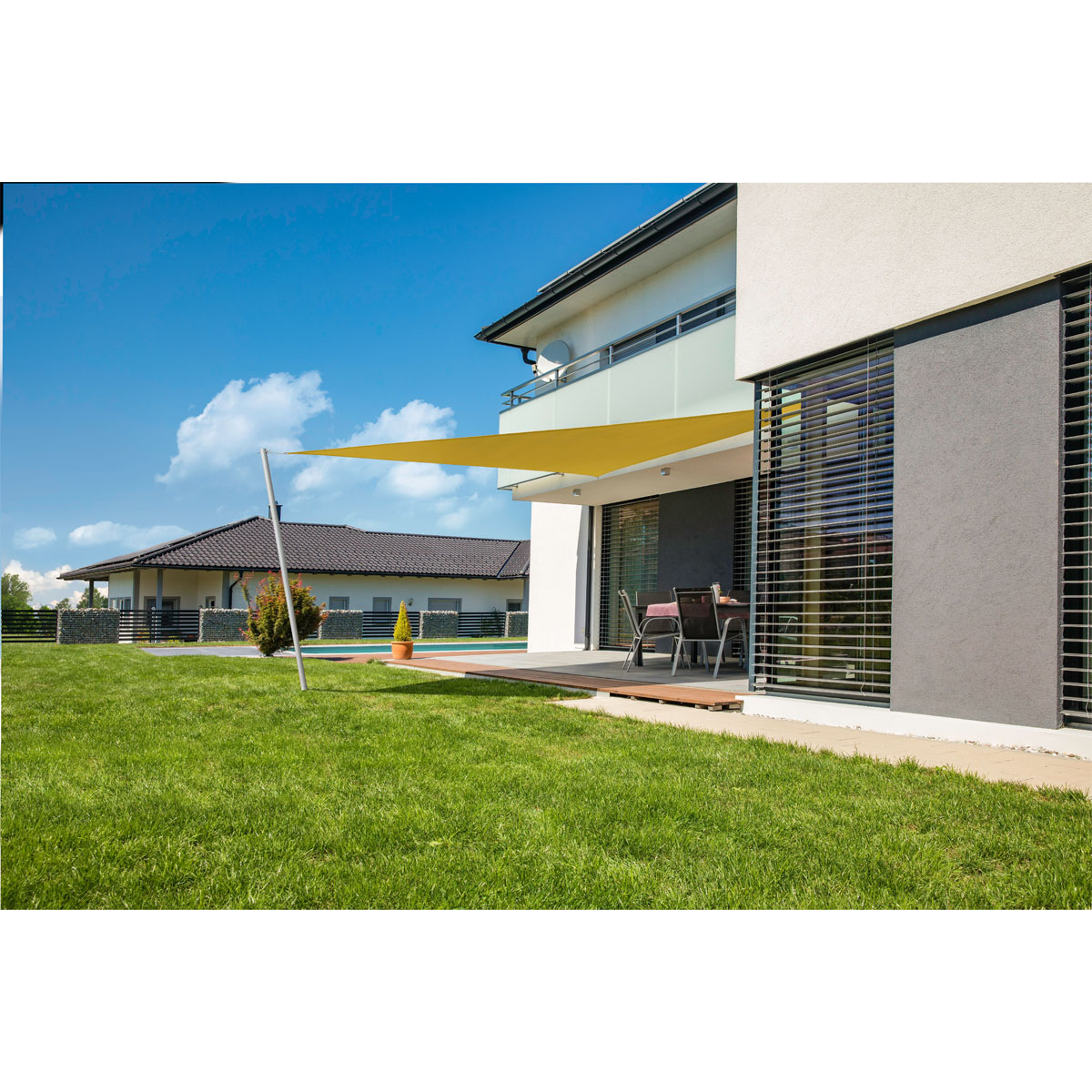 Dreieck-Segel Cannes 5 x 5 x 5 m gelb Bild 1