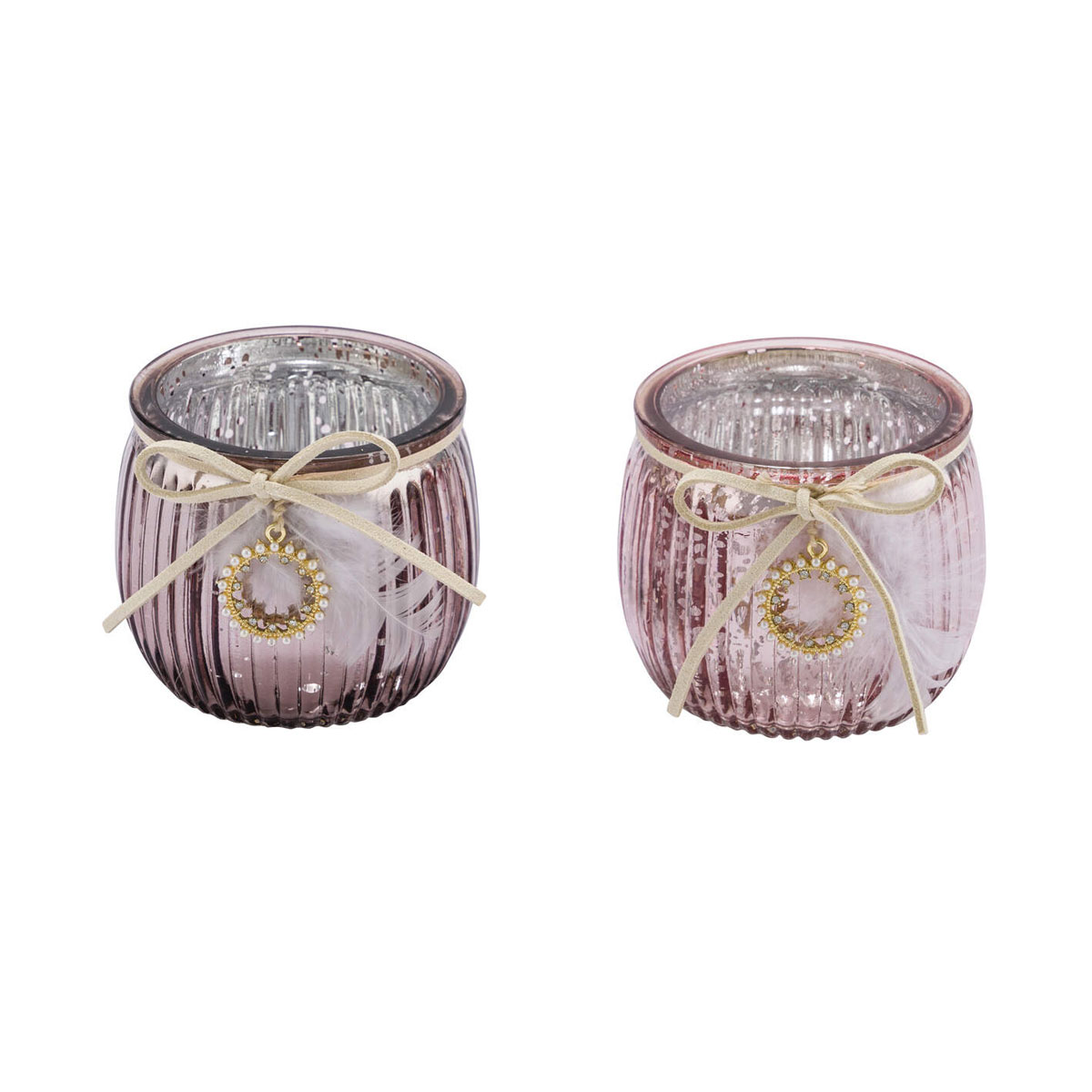 Glaswindlicht rosa Töne sortiert 7 x 7 x 7 cm