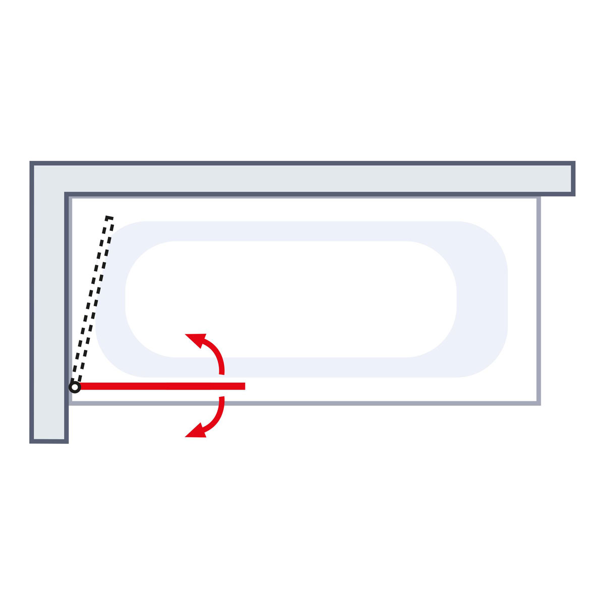 Schulte Badewannenfaltwand Komfort 140 x 80 cm Echtglas grau Bild 4