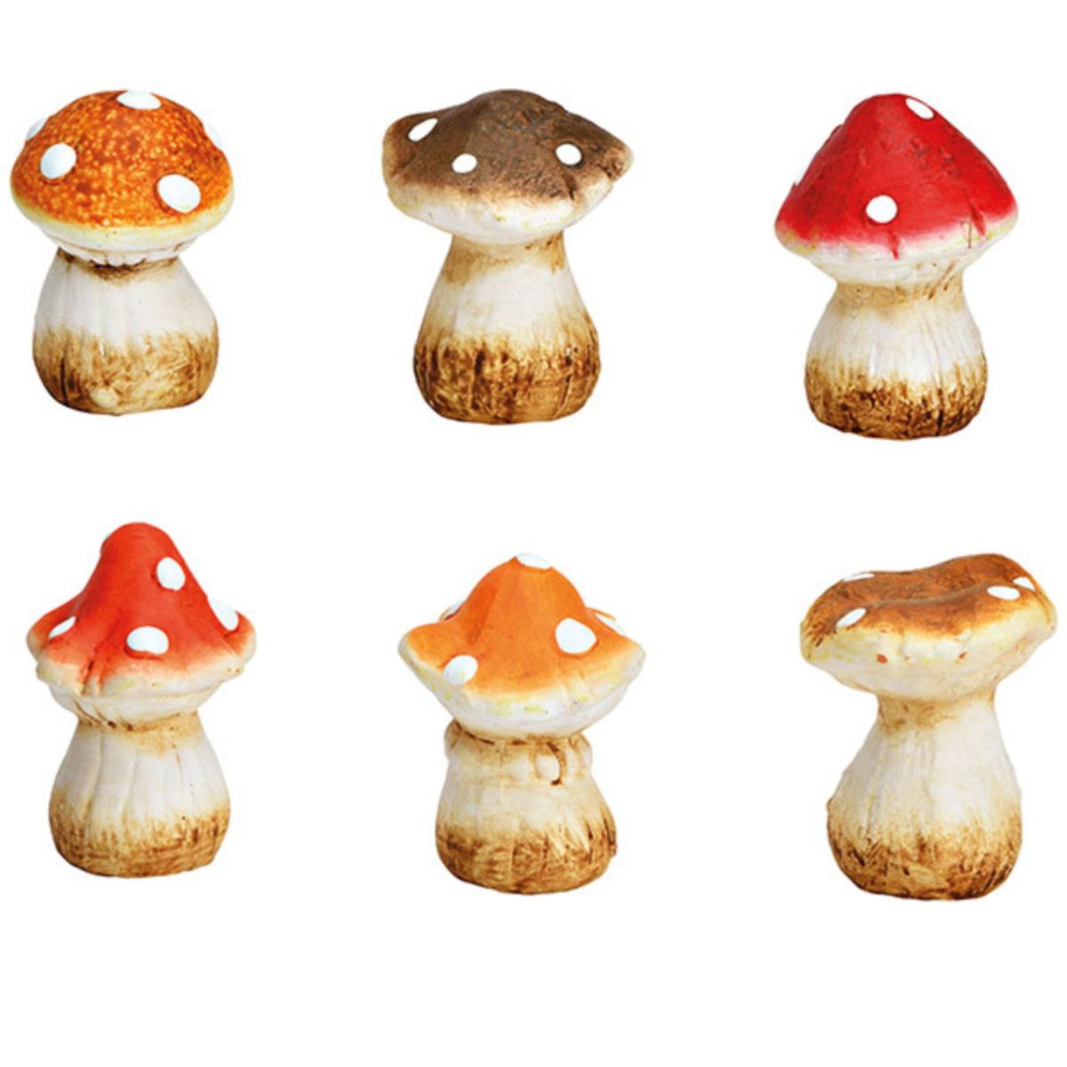 Dekofigur Pilz bunt aus Ton 6-fach sortiert 5x7x5 cm