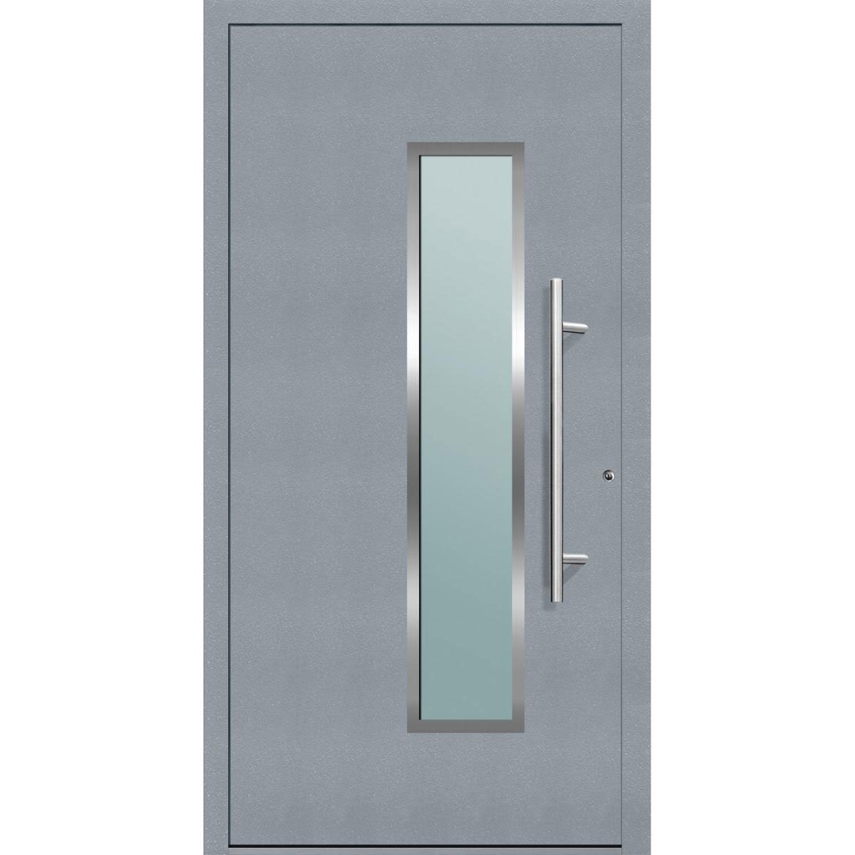 Aluminium Sicherheits-Haustür Ravenna Exklusiv 75 mm grau 100 x 210 cm Anschlag rechts inkl Griffset Bild 1