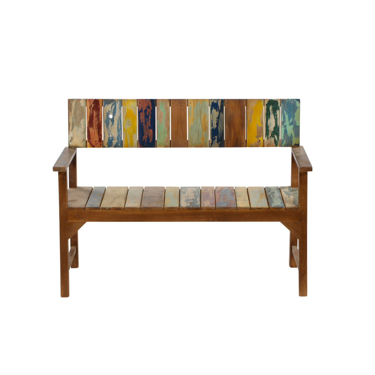 Bank „Palu“ 2-Sitzer, 124x60x90 cm, Teakholz FSC®, boat-look finish Bild 2