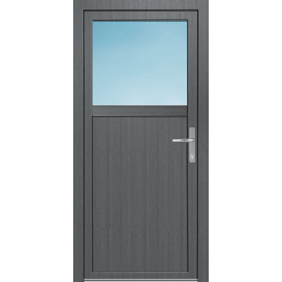 Kunststoff-Nebeneingangstür F02/F02 Easy R grau 98 x 200 cm