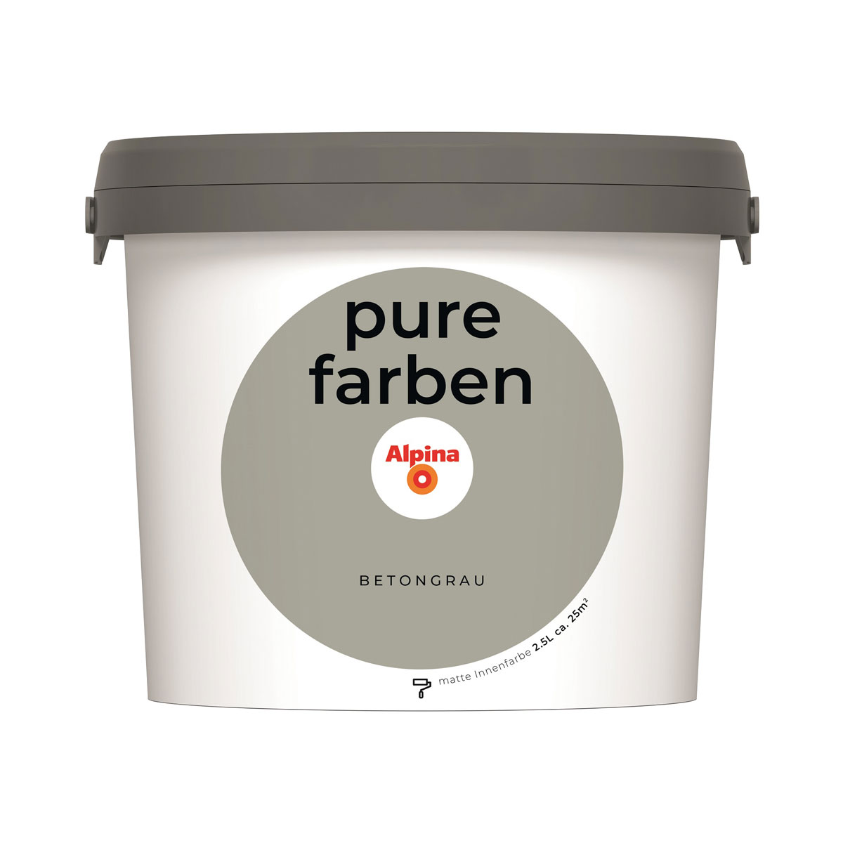 Alpina Innenfarbe pure farben 2,5 L Betongrau matt