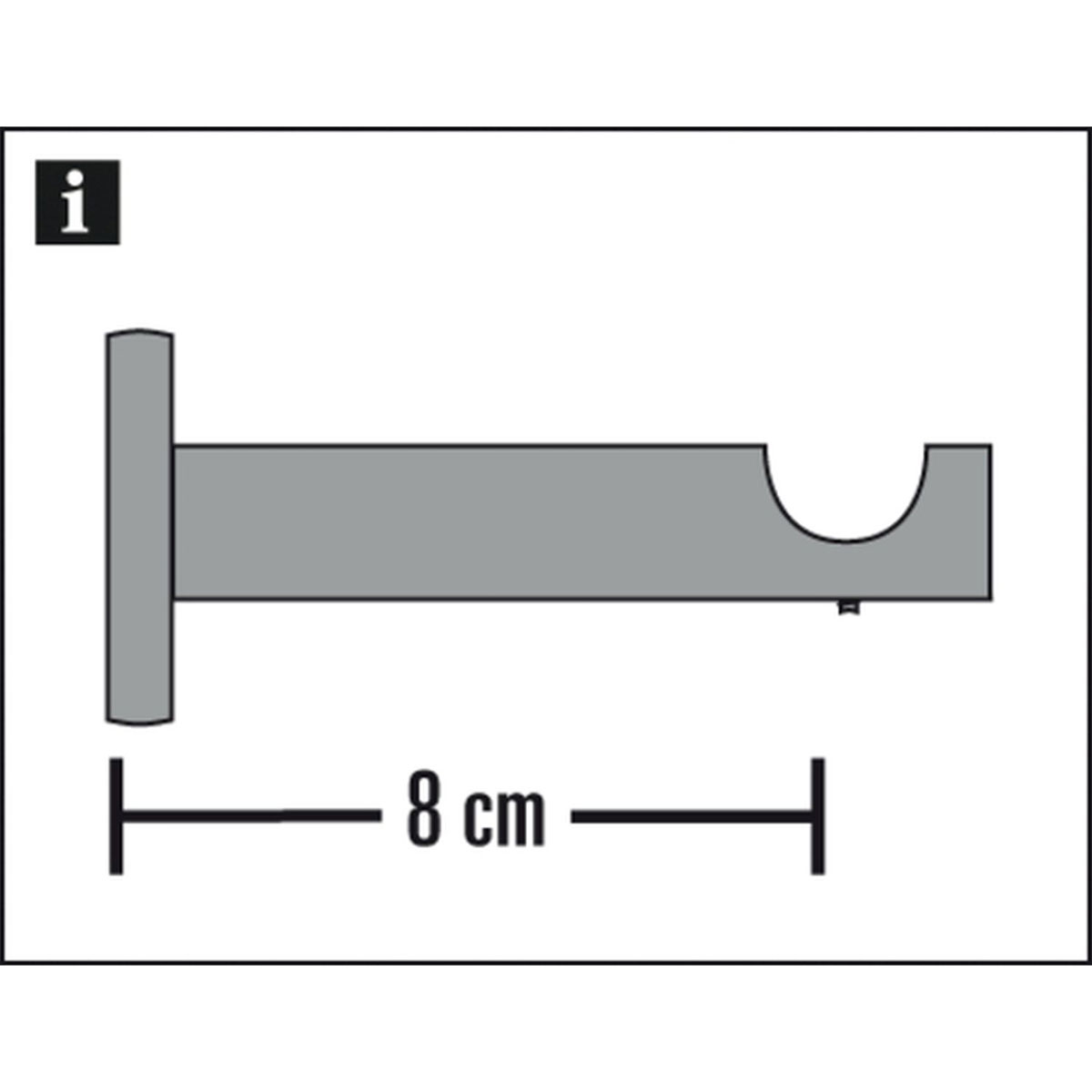Gardinia Träger Chicago offen für Durchmesser 20 mm 8 cm weiß Bild 2