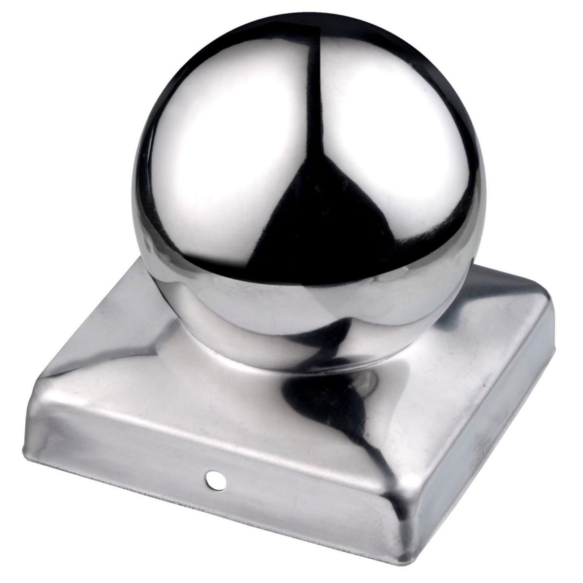 Connex Pfostenkappe Niro mit Kugel 7 x 7 cm glänzend