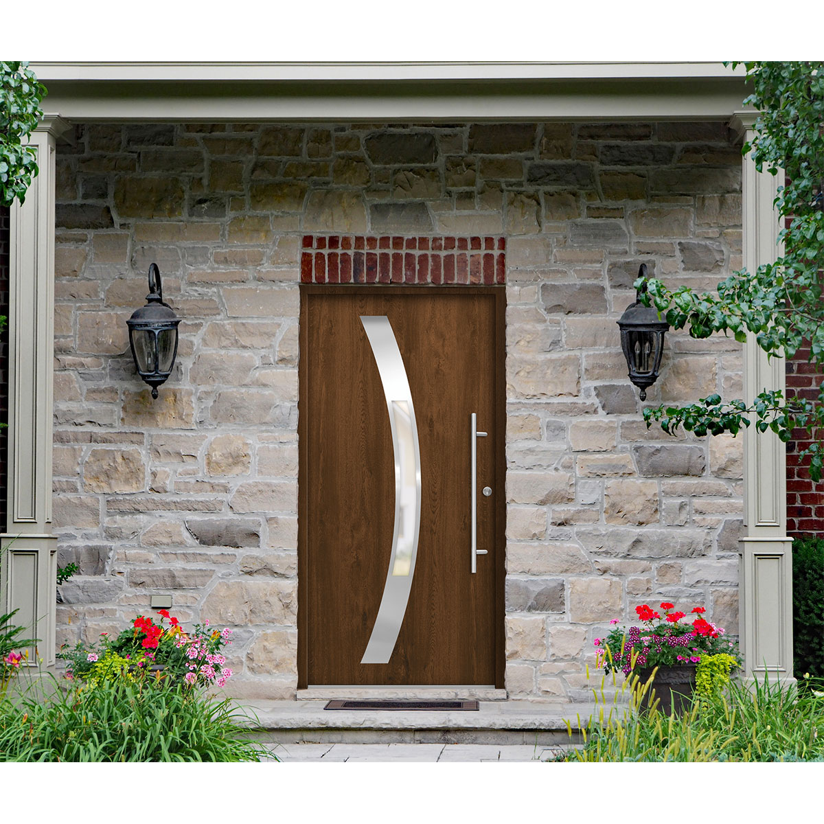 SplenDoor  Premium-Haustür Passivedoor Goeteborg energiesparend nussbaum 100 x 200 cm rechts Bild 2