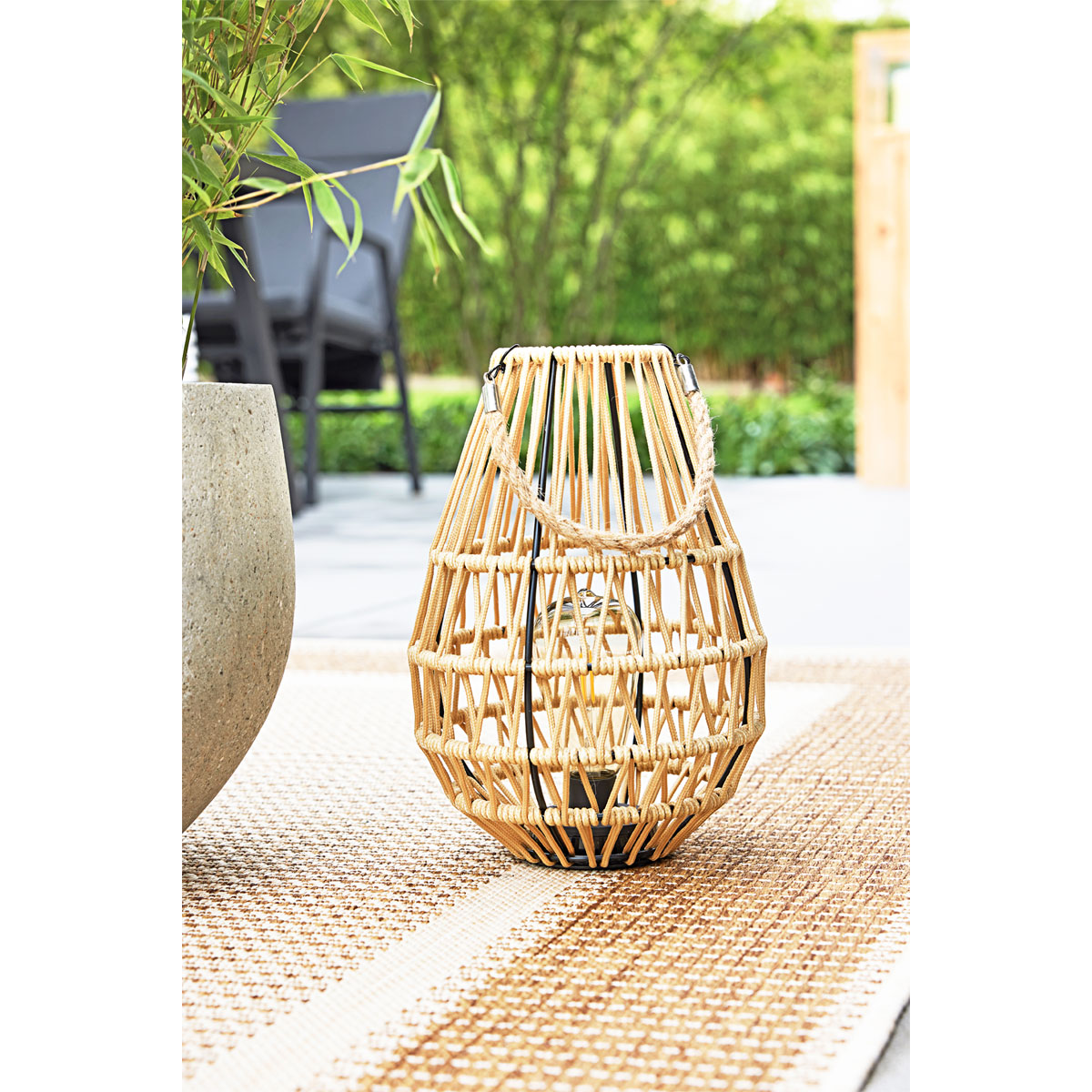 Flector Solar-Laterne Sumeria inkl Leuchtmittel naturfarben Jute Bild 4