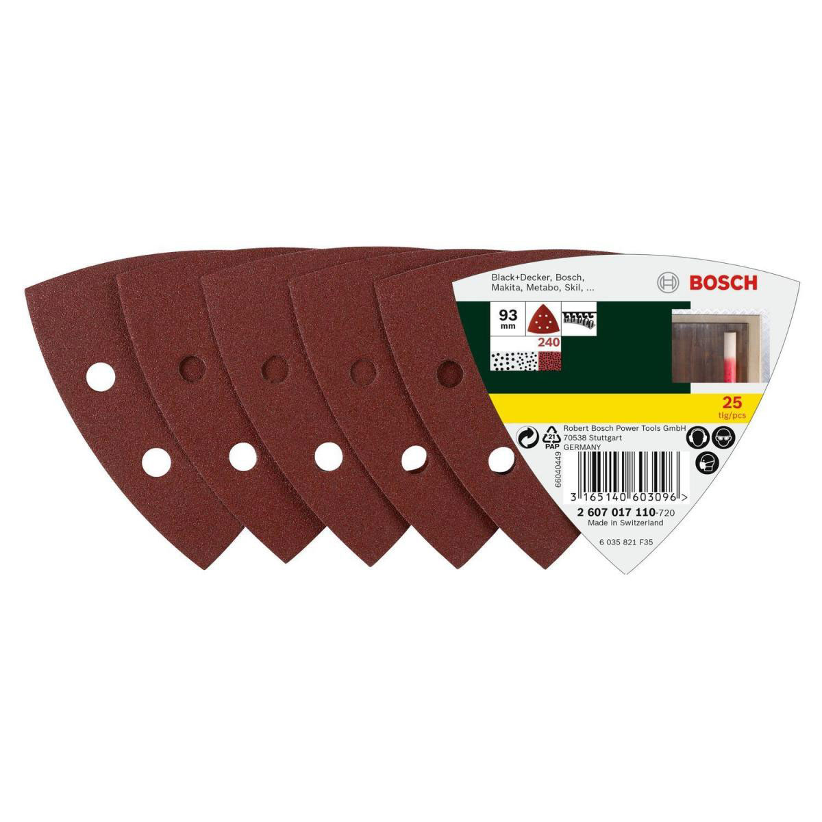 Bosch  Deltaschleifblatt Korund K240 9,3 cm 25 Stück Bild 1