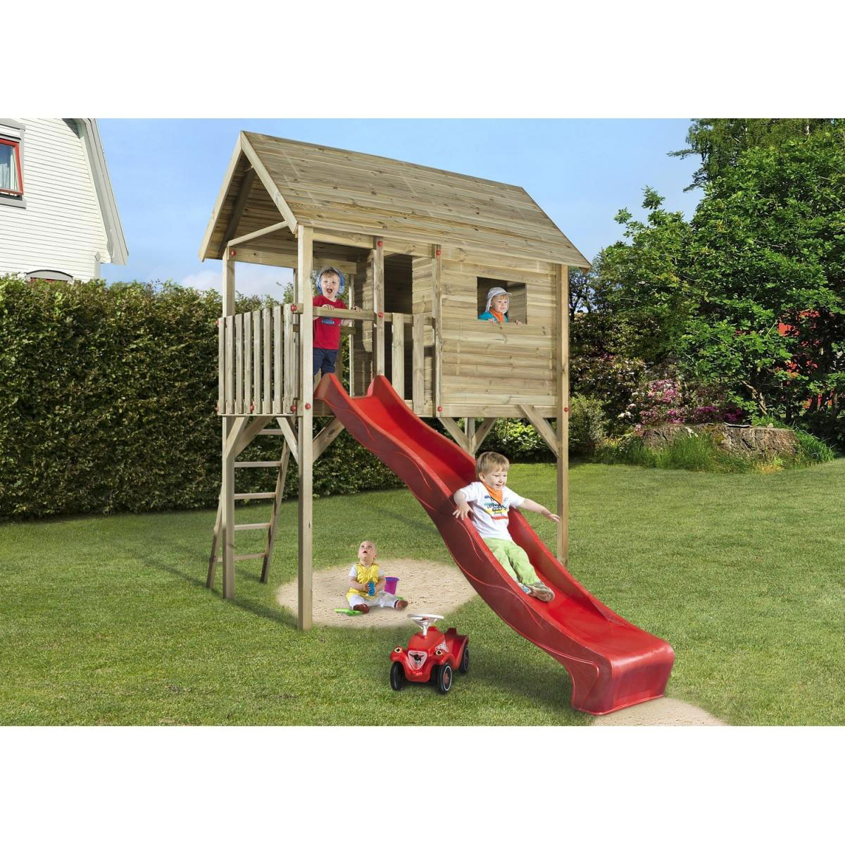 Weka Kinderstelzenhaus Tabaluga 815 mit Wellenwasserrutsche Bild 1