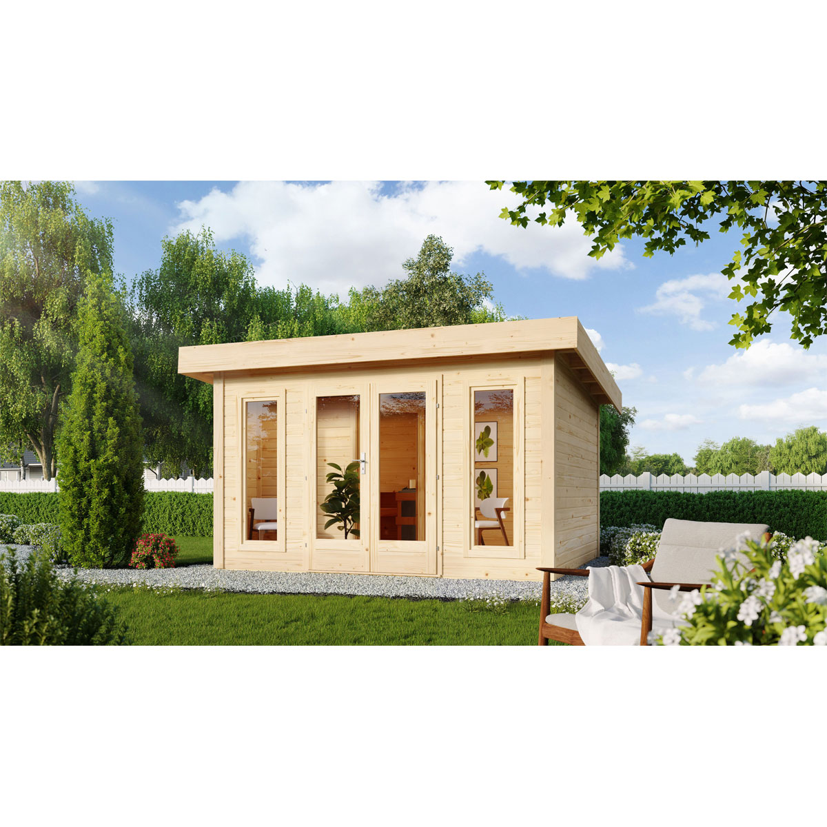 Karibu Saunahaus Nordin naturbelassen externe Steuerung Bild 1