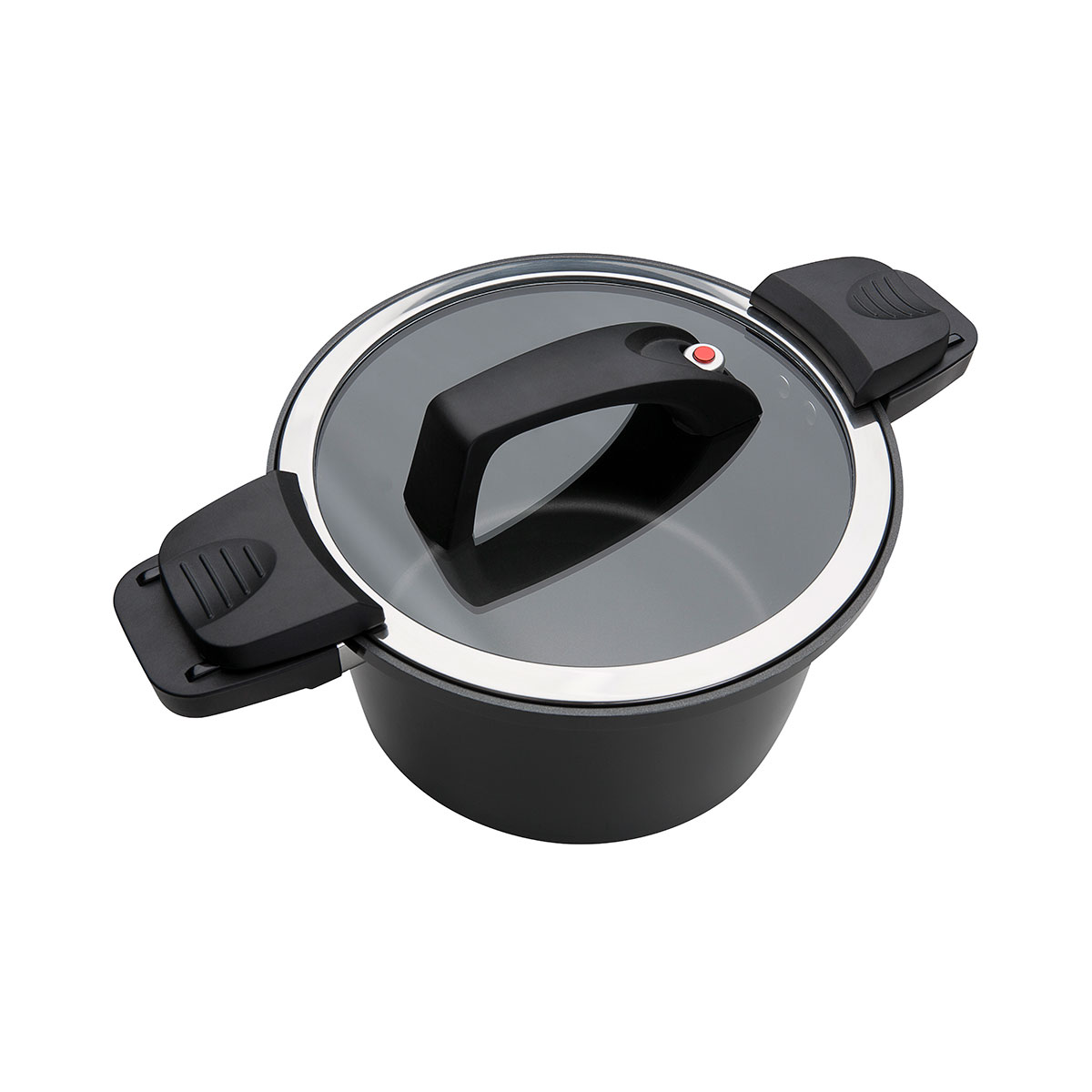 GSW Energiespartopf Gourmet nero mit Glasdeckel 24cm 6L Bild 2